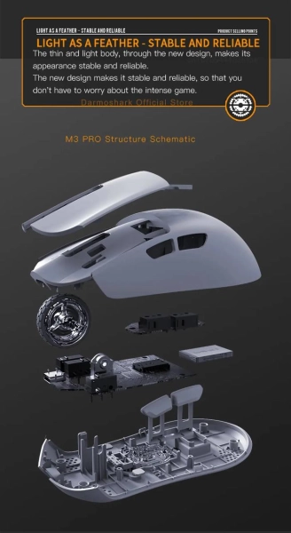 Бездротова ігрова мишка Motospeed Darmoshark M3 Pro Black