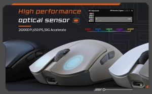 Darmoshark M3 трирежимна 2.4G/USB-C/Bluetooth PAW3395 Чорна Бездротова ігрова миша