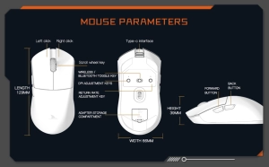 Darmoshark M3 трирежимна 2.4G/USB-C/Bluetooth PAW3395 Чорна Бездротова ігрова миша