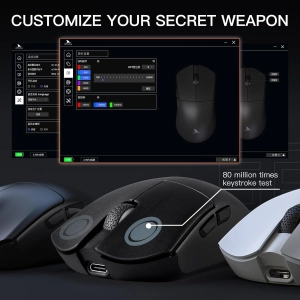 Darmoshark M3 трирежимна 2.4G/USB-C/Bluetooth PAW3395 Чорна Бездротова ігрова миша