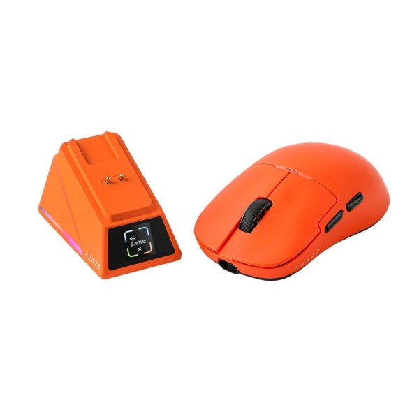Бездротова магнітна миша Ajazz AJ159 APEX PAW3950 400 мАч RGB Помаранчева