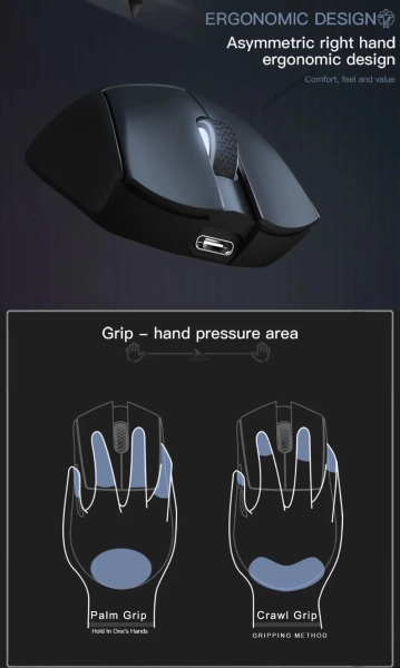 Бездротова ігрова миша Darmshark N5 Nordic N52840 PAM3395 Чорна