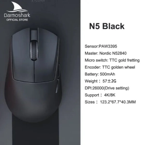 Бездротова ігрова миша Darmshark N5 Nordic N52840 PAM3395 Чорна