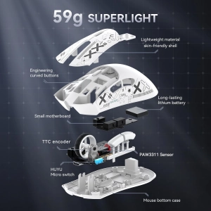 ATTACK SHARK R1 PAW3311 Бездротова/дротова ігрова миша