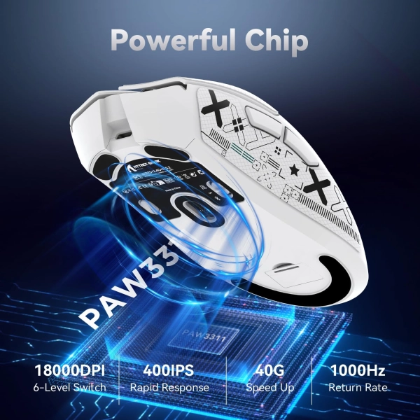 ATTACK SHARK R1 PAW3311 Бездротова/дротова ігрова миша