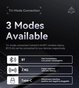 Бездротова ігрова миша ATTACK SHARK X3 Anti-Slip з трьома режимами 2.4G/USB-C з кабелем/Bluetooth Біла