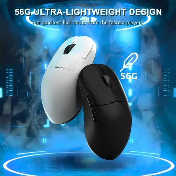 Бездротова магнітна миша Ajazz AJ159 APEX PAW3950 400 мАч RGB Чорна