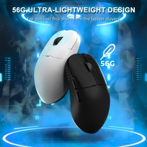 Бездротова магнітна миша Ajazz AJ159 APEX PAW3950 400 мАч RGB Чорна