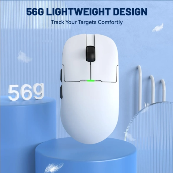 Бездротова легка магнітна миша Ajazz AJ159P 2.4G 26000 DPI RGB Біла