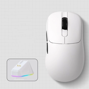 Бездротова магнітна миша Ajazz AJ179 APEX PAW3950 400 мАч RGB Біла