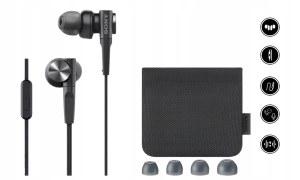 Дротові навушники-вкладиші Sony MDR-XB75AP з додатковими басами з роз’ємом 3,5 мм – (чорні)