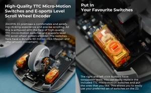 Zaopin Z2 4K, ігрова бездротова миша трирежимнина Bluetooth/ 2,4 ГГц/ USB-C  Біла