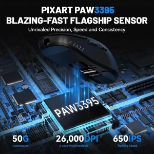 Ajazz AJ159P PAW3395 2.4G 26000 DPI RGB Black