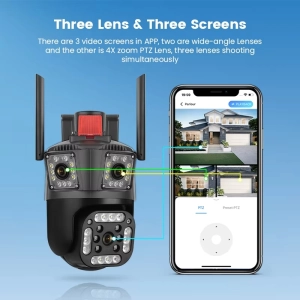 Вулична IP Камера 3 в 1 WiFi Поворотна TOX WS-Q204V V380 PRO