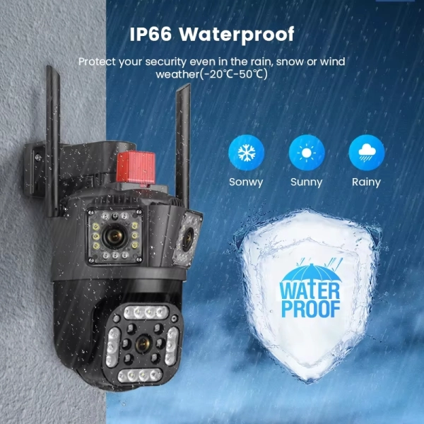 Вулична IP Камера 3 в 1 WiFi Поворотна TOX WS-Q204V V380 PRO