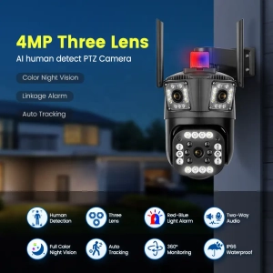 Вулична IP Камера 3 в 1 WiFi Поворотна TOX WS-Q204V V380 PRO