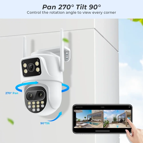 Зовнішня 9 MP IP WiFi камера QEARIM EP7-QQ-6M 8X Zoom ICSEE