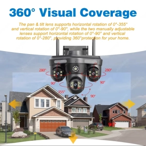Зовнішня 12 MP IP камера Overscam Три об'єктива 6K автоматичне стеження WiFi IPC360
