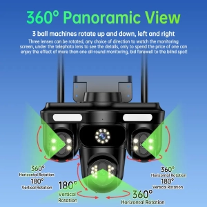 Зовнішня 12 MP IP камера Overscam Три об'єктива 6K автоматичне стеження WiFi IPC360