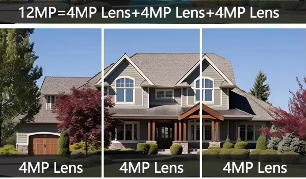 Зовнішня 12 MP IP камера Overscam Три об'єктива 6K автоматичне стеження WiFi IPC360