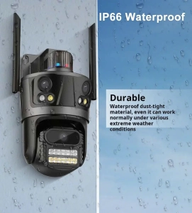 Зовнішня 8 MP IP WiFi камера QEARIM EP12-SP8M ICSEE 3 Лінзи