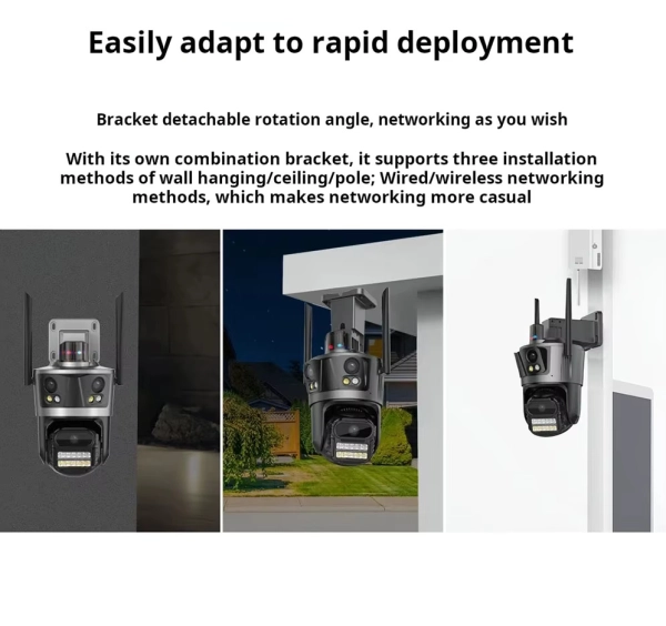 Зовнішня 8 MP IP WiFi камера QEARIM EP12-SP8M ICSEE 3 Лінзи