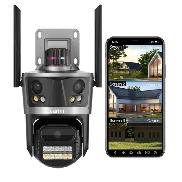 Зовнішня 8 MP IP WiFi камера QEARIM EP12-SP8M ICSEE 3 Лінзи