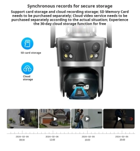 Зовнішня 8 MP IP WiFi камера QEARIM EP12-SP8M ICSEE 3 Лінзи