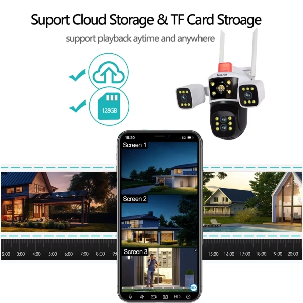 Вулична 16MP IP WiFi камера QEARIM P8-Q3-4M-10X  IPC 360