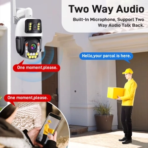 Вулична 8MP 50X зум IP камера, 2 в 1 WiFi PTZ, Regis поворотна, microSD ONVIF ICSEE