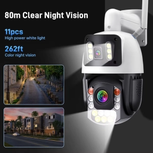 Вулична 8MP 50X зум IP камера, 2 в 1 WiFi PTZ, Regis поворотна, microSD ONVIF ICSEE