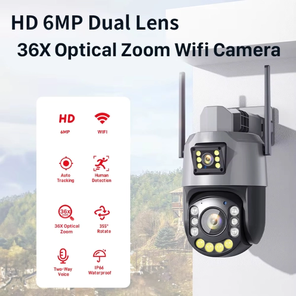 Вулична 6MP IP камера 2 в 1 WiFi поворотна TOX EP5-QQ-6M-36X Zoom ICSEE