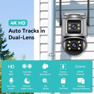 Зовнішня 8 MP IP WiFi камера TOX Q32-QQ-8M Автостеження за людиною ICSEE