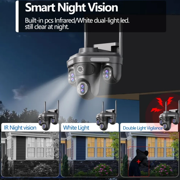 Зовнішня 35 MP IP камера Overscam 7 лінз 18K автоматичне стеження 30Х ЗУМ WiFi FFVideo