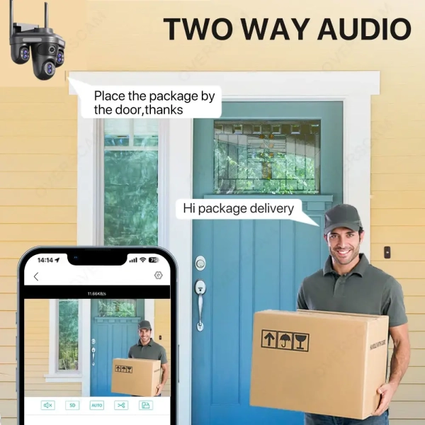 Зовнішня 35 MP IP камера Overscam 7 лінз 18K автоматичне стеження 30Х ЗУМ WiFi FFVideo