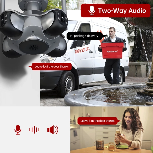 Зовнішня 20 MP IP камера Ansvicam 4 лінзи 10K автоматичне стеження WiFi FFVideo