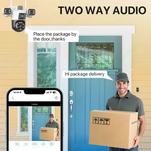 Зовнішня 15 MP IP камера Overscam 3 Три об'єктива 6K автоматичне стеження WiFi ICSEE