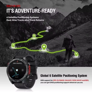 Смарт-годинник Zeblaze Stratos 4 з GPS AMOLED 1.43 Чорний