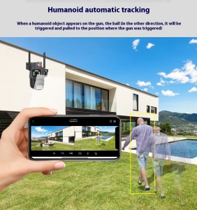 Вулична 9MP IP WiFi камера 3 в 1 A35+ ICSEE Стеження за людьми