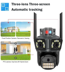 Вулична 9MP IP WiFi камера 3 в 1 A35+ ICSEE Стеження за людьми