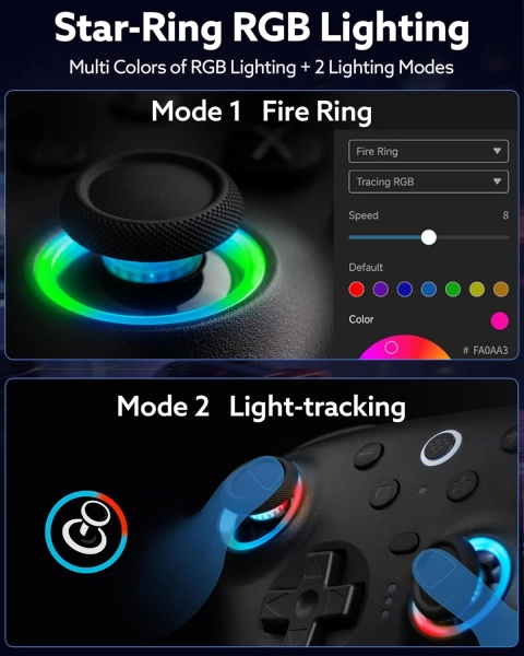 8BitDo Ultimate 2 Bluetooth Геймпад  Switch, Switch 2, ПК з Windows, TMR, Еффект Холла Black