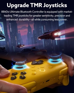 8BitDo Ultimate 2 Bluetooth Геймпад Switch, Switch 2, ПК з Windows, TMR, Еффект Холла Yellow
