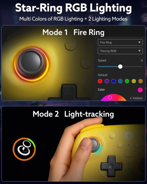 8BitDo Ultimate 2 Bluetooth Геймпад Switch, Switch 2, ПК з Windows, TMR, Еффект Холла Yellow