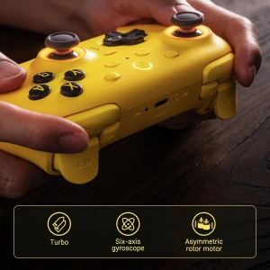 8BitDo Ultimate 2 Bluetooth Геймпад Switch, Switch 2, ПК з Windows, TMR, Еффект Холла Yellow