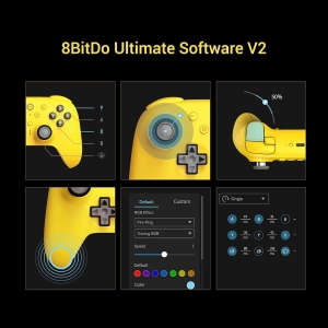 8BitDo Ultimate 2 Bluetooth Геймпад Switch, Switch 2, ПК з Windows, TMR, Еффект Холла Yellow