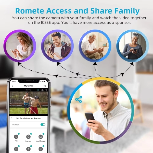 Вулична 9 MP IP WiFi камера 3 в 1 A56 ICSEE Стеження за людьми