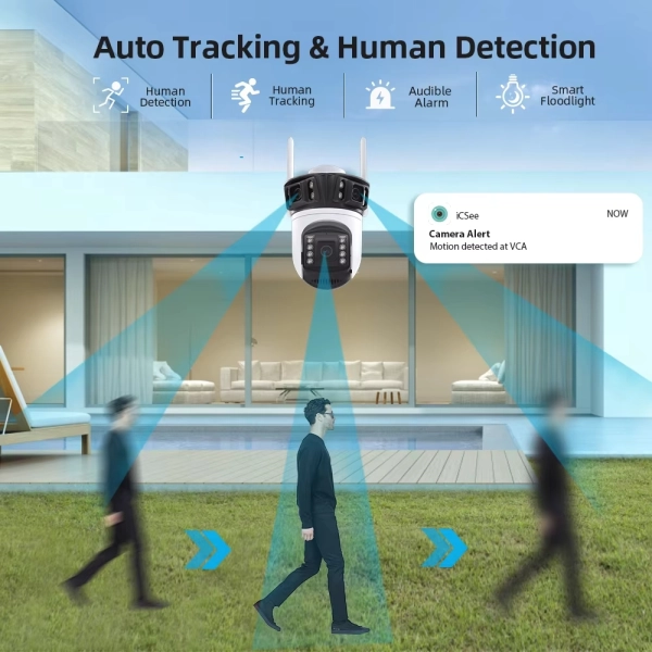 Вулична 9 MP IP WiFi камера 3 в 1 A56 ICSEE Стеження за людьми