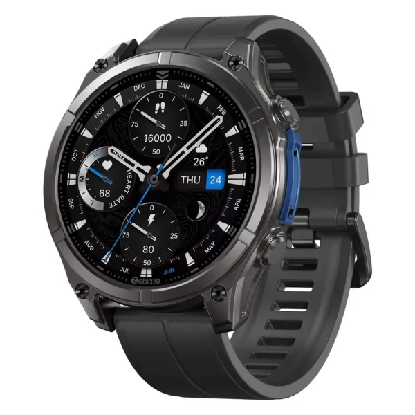 Смарт-годинник Zeblaze Vibe 8 SAPPHIRE, 5 ATM, Ліхтарик, Сталь 316L, Єкран 1,43" HD AMOLED Black