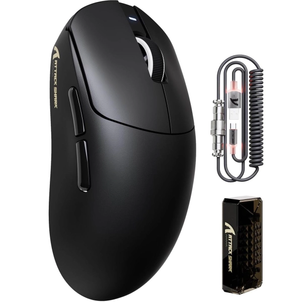 Миша ATTACK SHARK X8 Pro PAW 3395PRO Sensor,40K DPI,8K 2.4G/USB-C з кабелем/Bluetooth Чорна