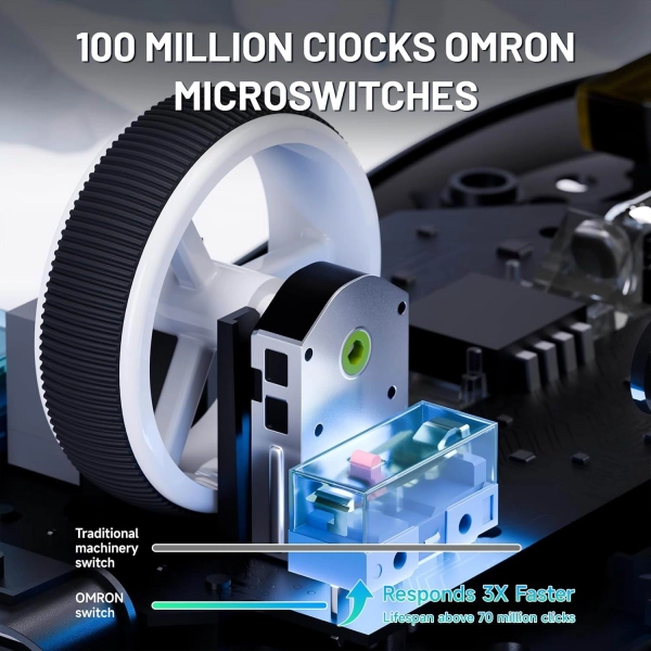 Миша ATTACK SHARK X8 ULTRA 42000 DPI PAW3950MAX,8K 2.4G/USB-C з кабелем/Bluetooth Black